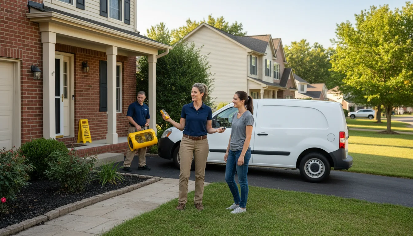 Residential water damage restoration in Mahomet, IL